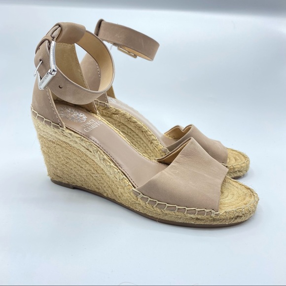 - VINCE CAMUTO Leera Espadrille Wedge Sandals Nude Jute Rope Tan Size 7 - Picture 8 of 8